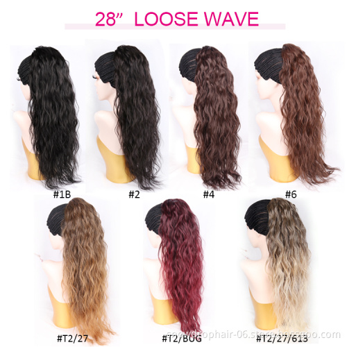 Ponytails Drawstring Wholesale 2 Tone Color Afro Kinky Heat Resistant Curly Long Synthetic Yaki Hair Piece Ponytail